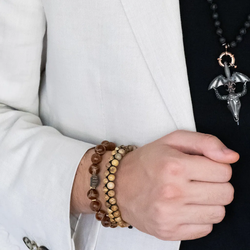Men's Spiritual Beaded King Crown Bracelet