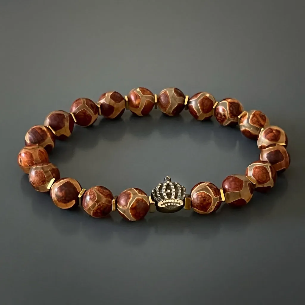 Men's Spiritual Beaded King Crown Bracelet