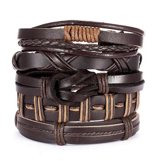 Men’s Vintage Gothic Multilayer Braided Bracelet