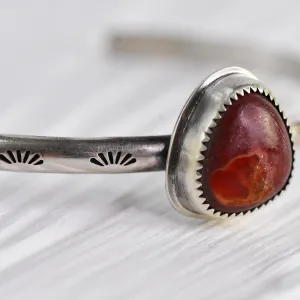 Mexican Fire Opal and Sterling Silver Cuff