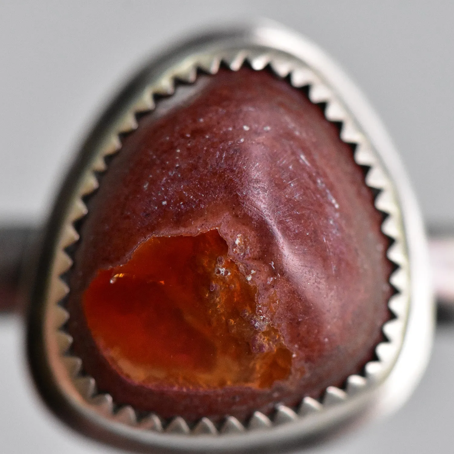 Mexican Fire Opal and Sterling Silver Cuff
