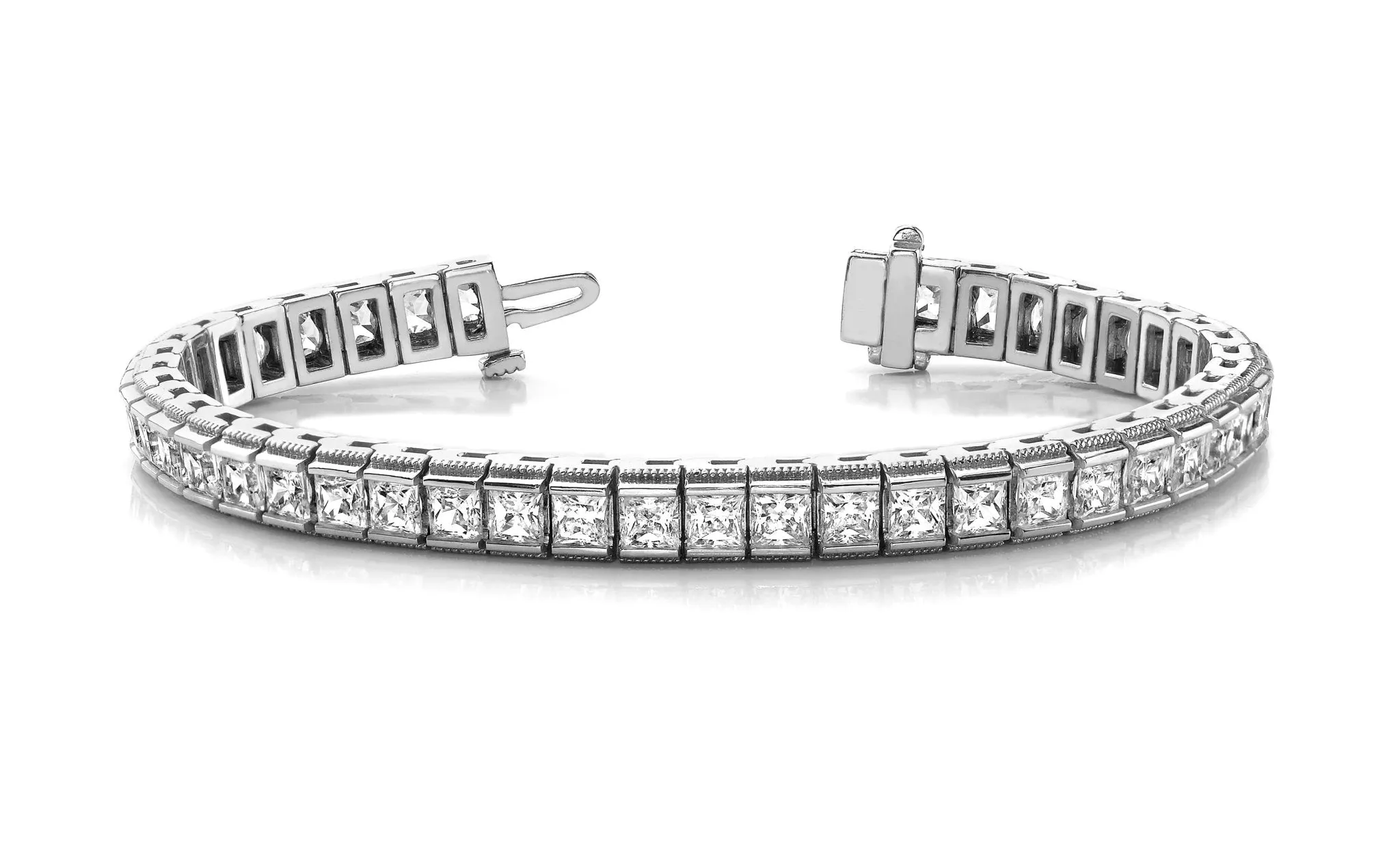 Milgrain Edge Diamond Bracelet with 5.60 ct.(finished) 2.1mm
