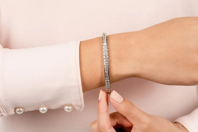 Milgrain Edge Diamond Bracelet with 5.60 ct.(finished) 2.1mm