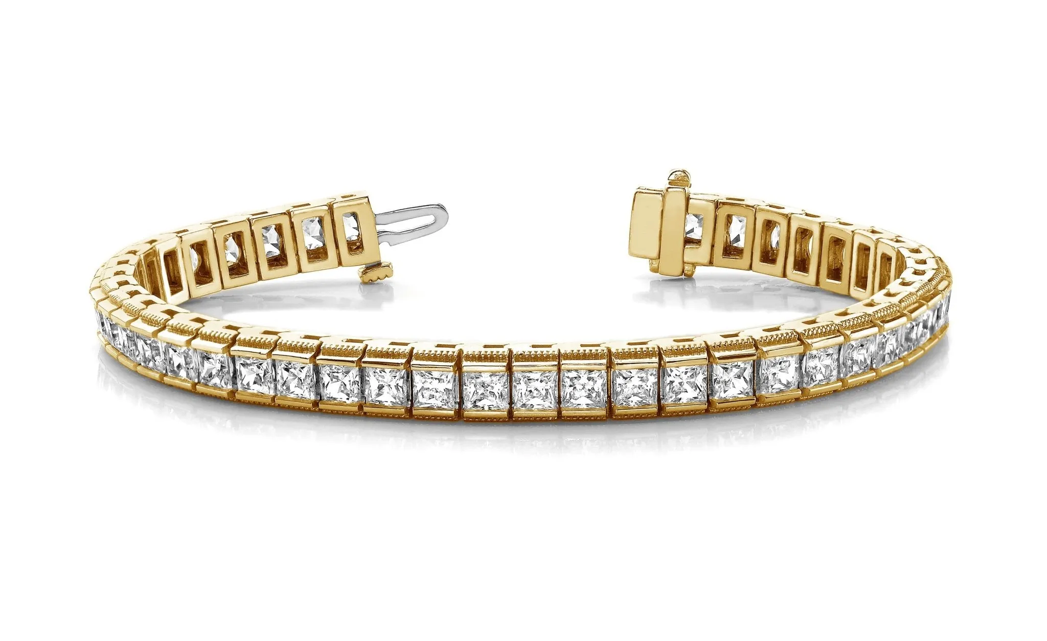Milgrain Edge Diamond Bracelet with 5.60 ct.(finished) 2.1mm