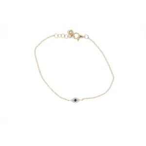 Mini Diamond Evil Eye Chain Bracelet