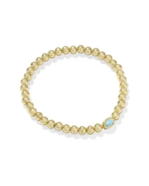 Mini Elaina Stretch Bracelet Gold Light Teal Kyocera Opal