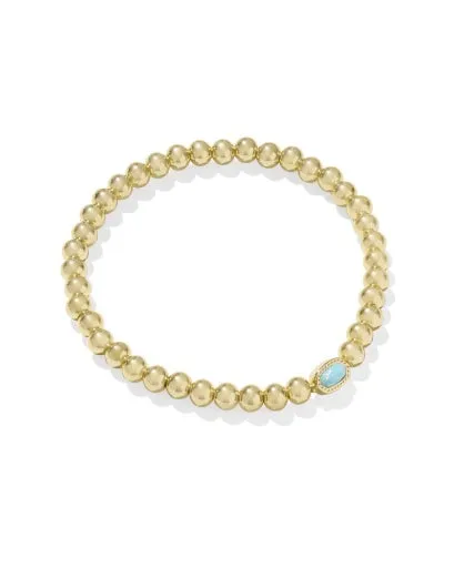 Mini Elaina Stretch Bracelet Gold Light Teal Kyocera Opal