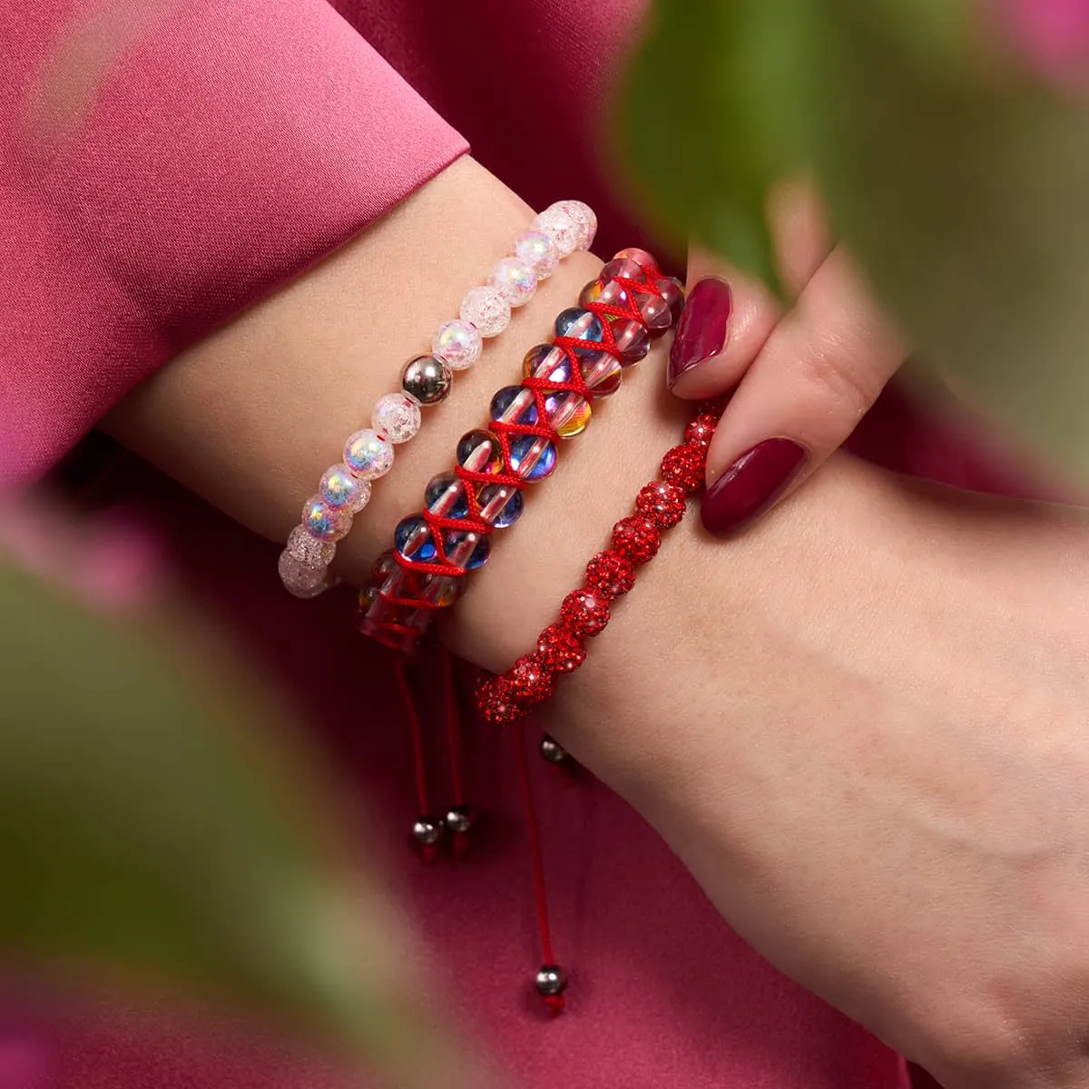 Mini Ruby Kikiballa Crystal x Red String Bracelet