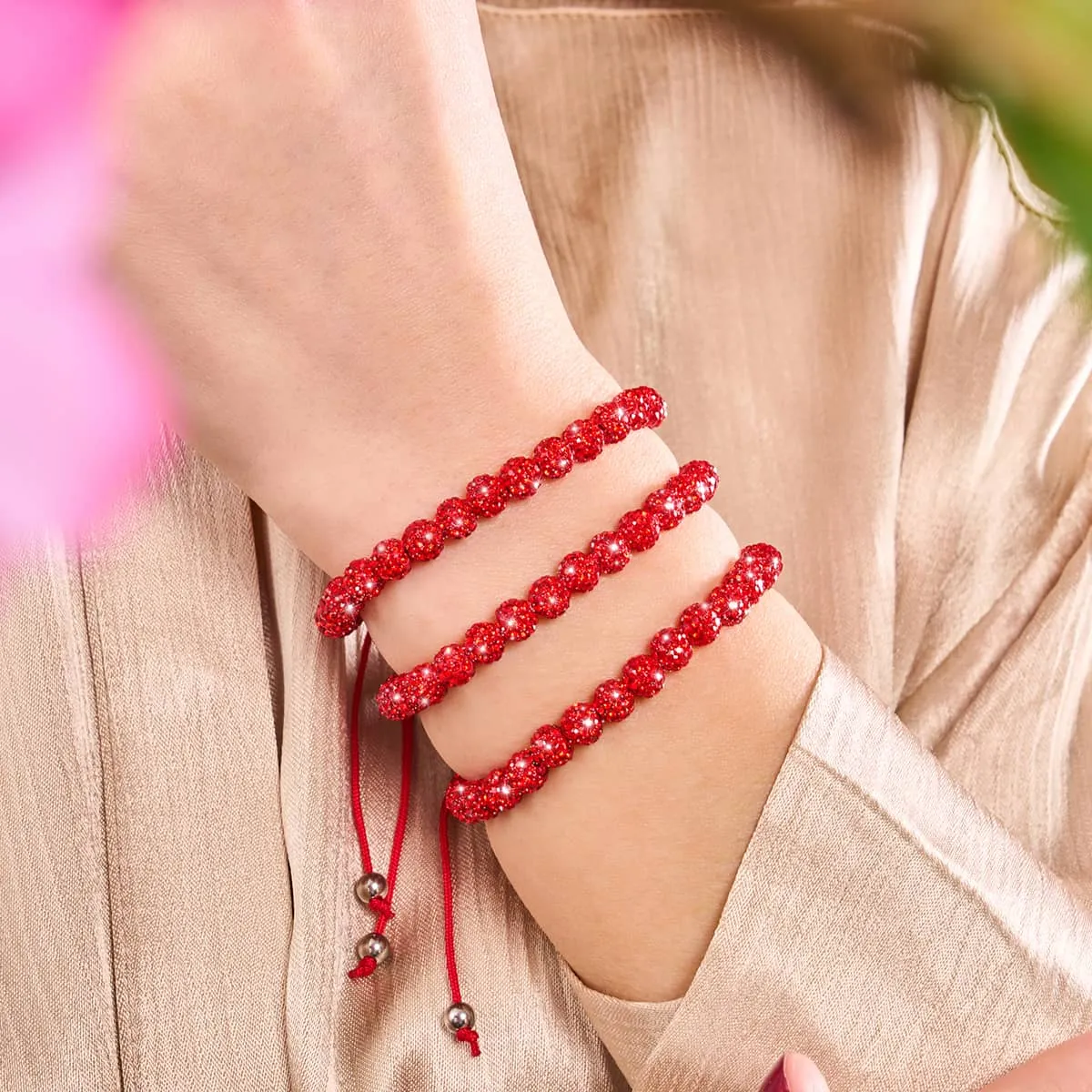 Mini Ruby Kikiballa Crystal x Red String Bracelet