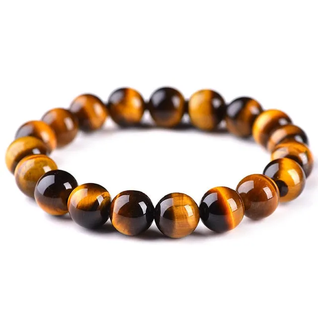 Minimalist 4mm 6mm 8mm 10mm Tiger eyes Beads Bracelet Men Charm Natural Stone Braslet For Man Handmade Casual Jewelry Pulseras