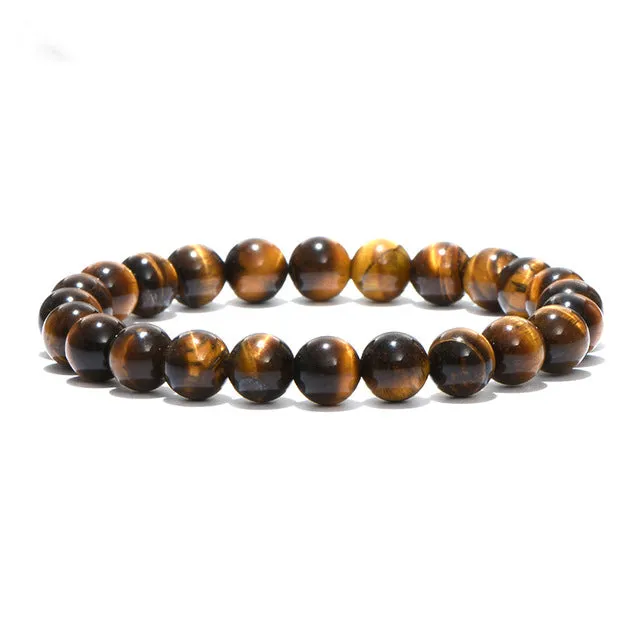 Minimalist 4mm 6mm 8mm 10mm Tiger eyes Beads Bracelet Men Charm Natural Stone Braslet For Man Handmade Casual Jewelry Pulseras