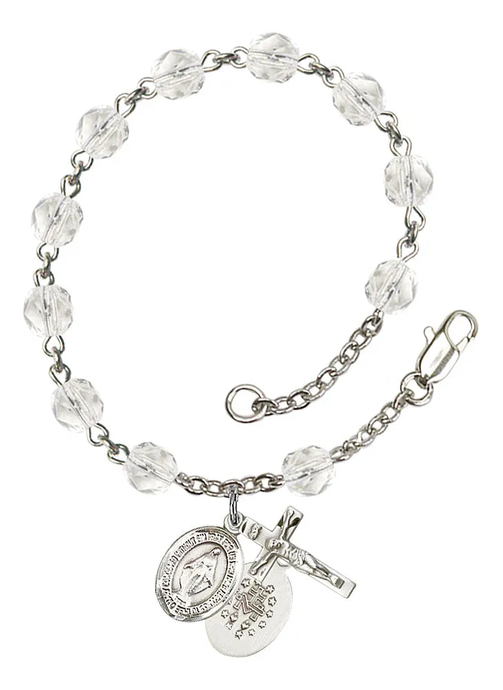 Miraculous Medal Custom Birthstone Rosary Bracelet