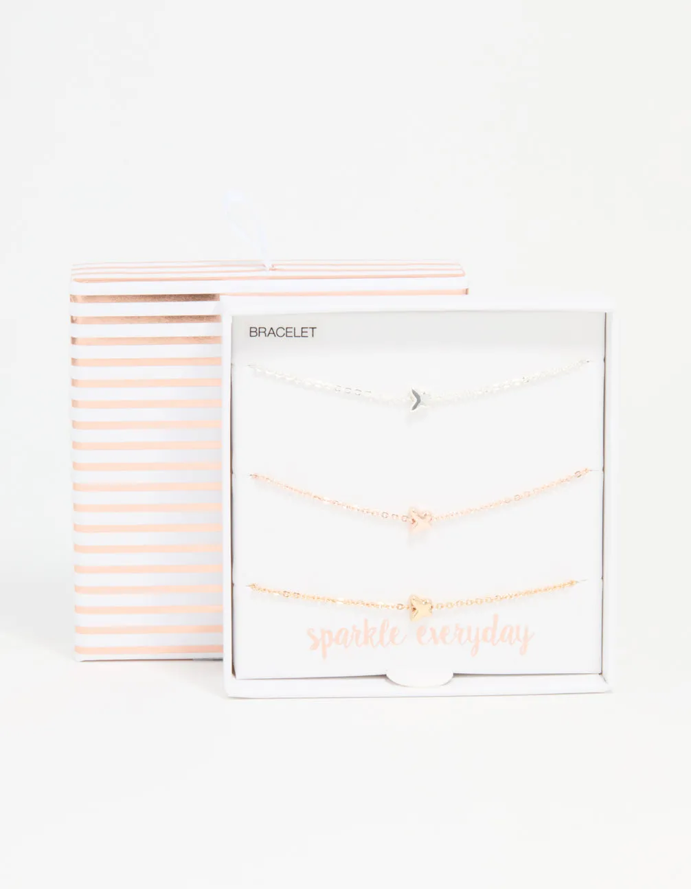 Mixed Metal Butterfly Bracelets 3-Pack