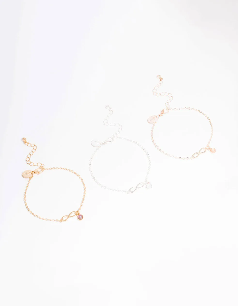Mixed Metal Infinity Bracelet 3-Pack