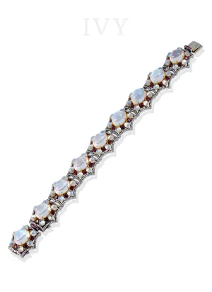 Moonstone, Ruby and Diamond Bracelet