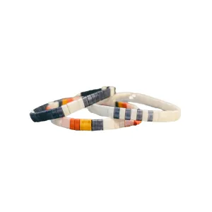 Mosaic Tile Bracelet Stack - Multi Denim