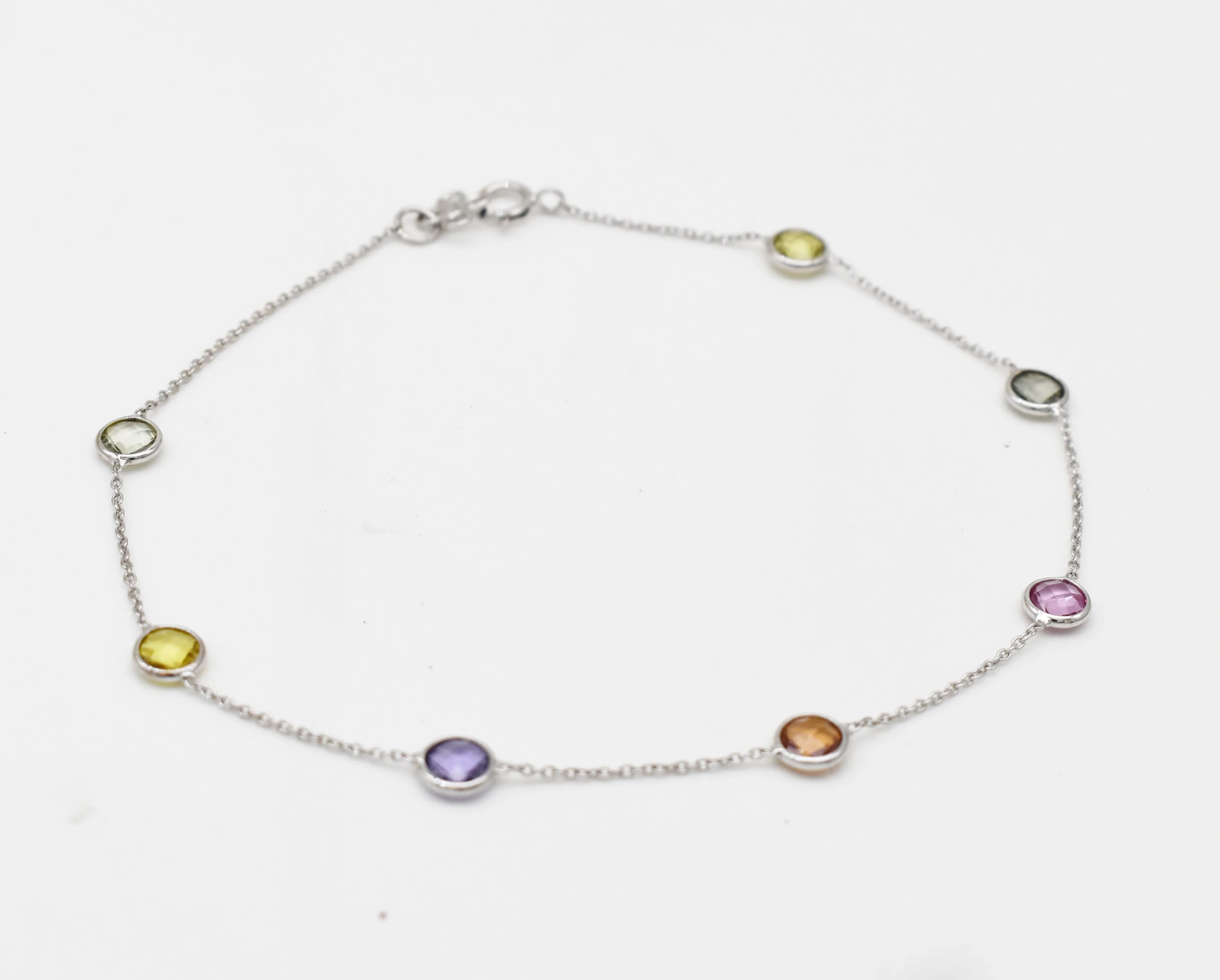 MULTI SAPPHIRE WHITE GOLD BRACELET