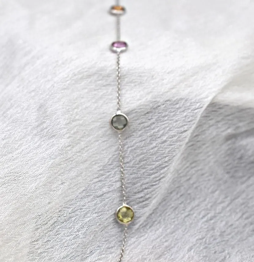 MULTI SAPPHIRE WHITE GOLD BRACELET