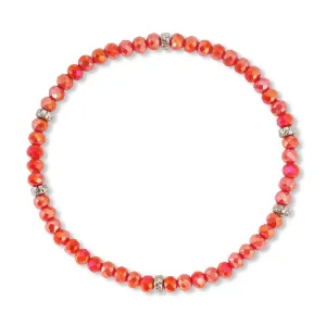 My FUN Colors Mini Crystal Bracelet Bright Coral / Silver Accent