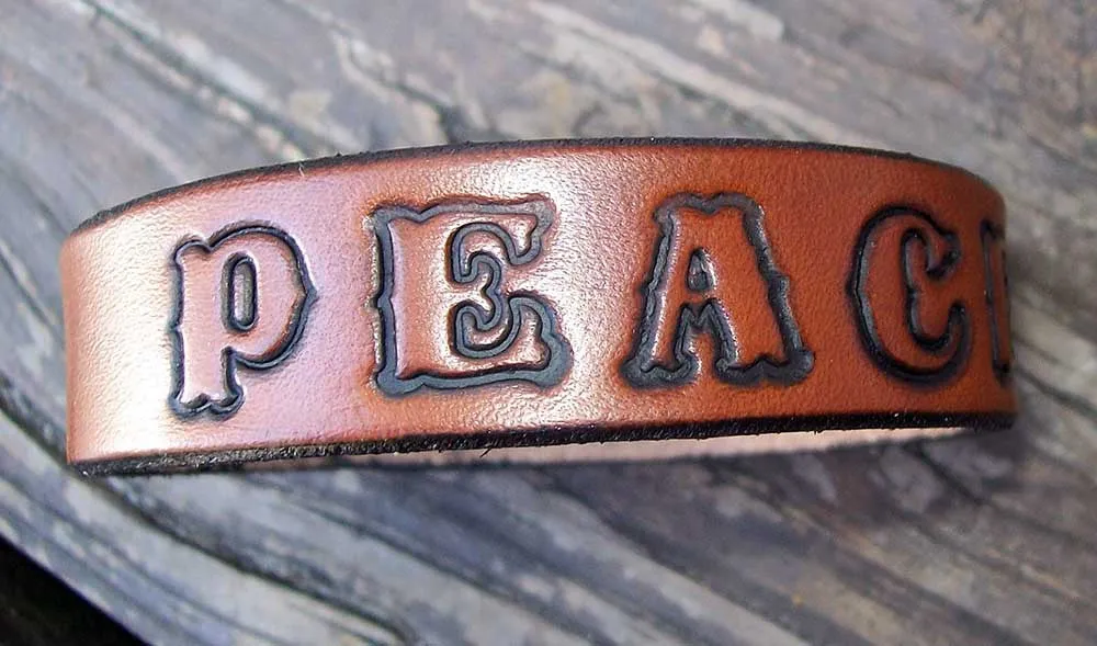 Narrow Leather Wristbands Personalized FREE!