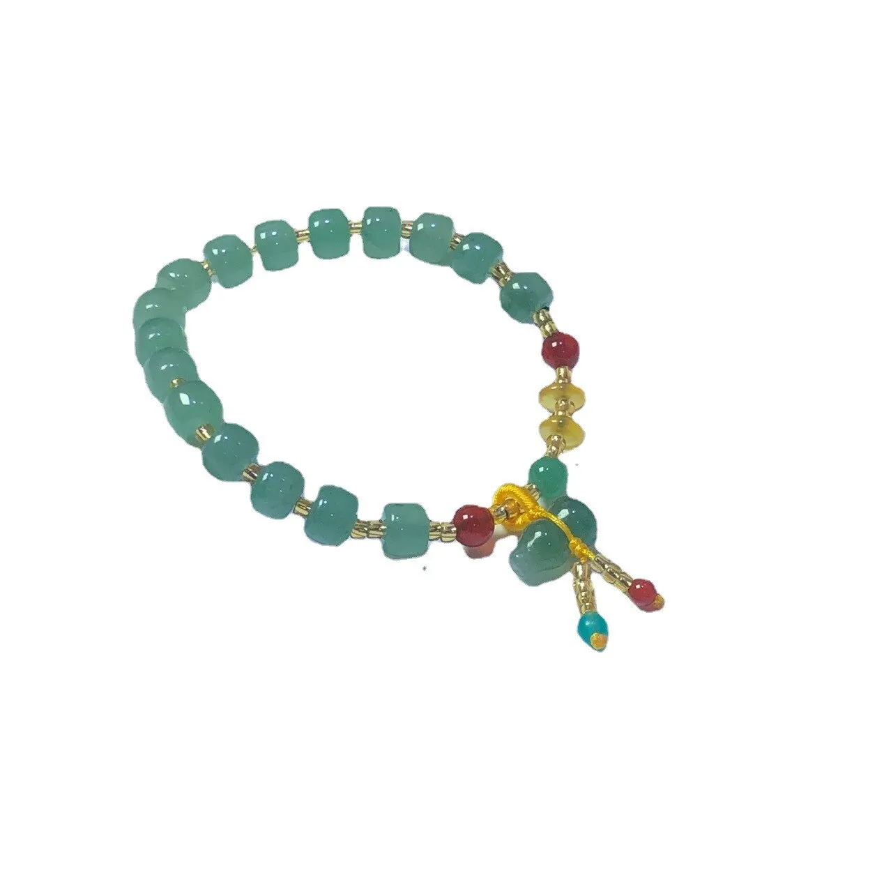 Natural Aventurine Jade Barrel Beads with Agate