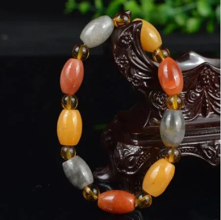 Natural Colorful Jade Charm Bracelet