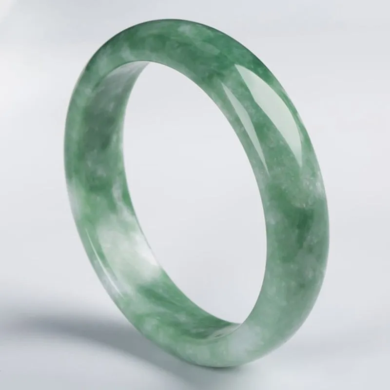 Natural Dark Green Hand Carved Wide Jade