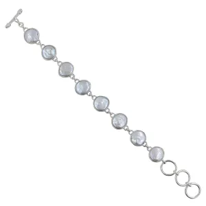 Natural Fresh Water Pearl Gemstone Designer Bracelet 925 Sterling Silver