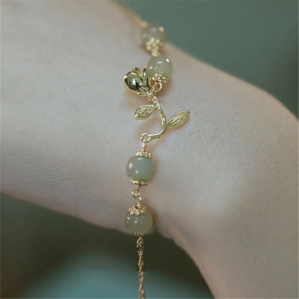 Natural Hetian Jade Chain Female Bracelet