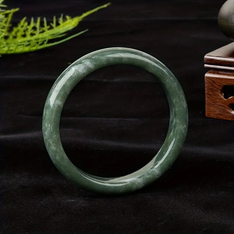 Natural Jade Bracelet Men's Dark Green Bangle
