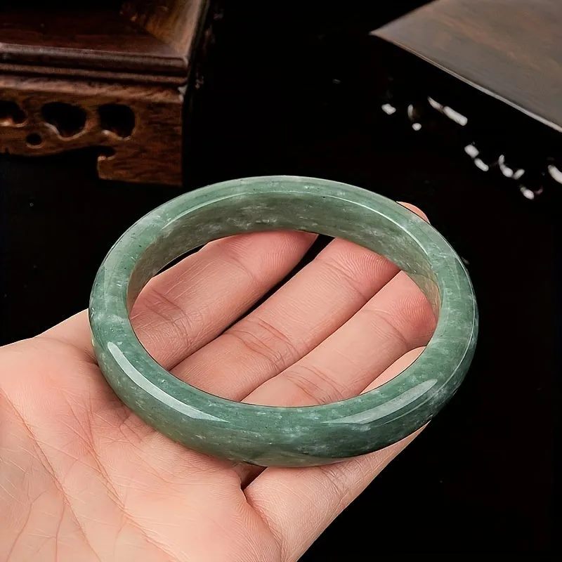 Natural Jade Bracelet Men's Dark Green Bangle