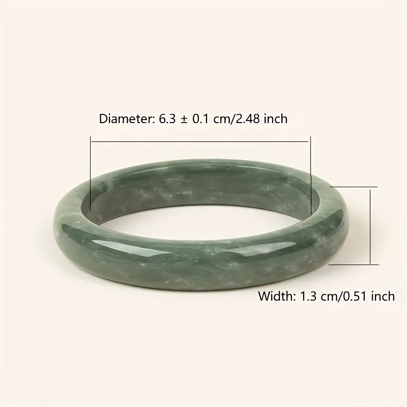 Natural Jade Bracelet Men's Dark Green Bangle