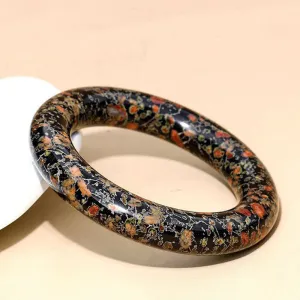 Natural Plum Blossom Jade Round Bar Jade Bracelets