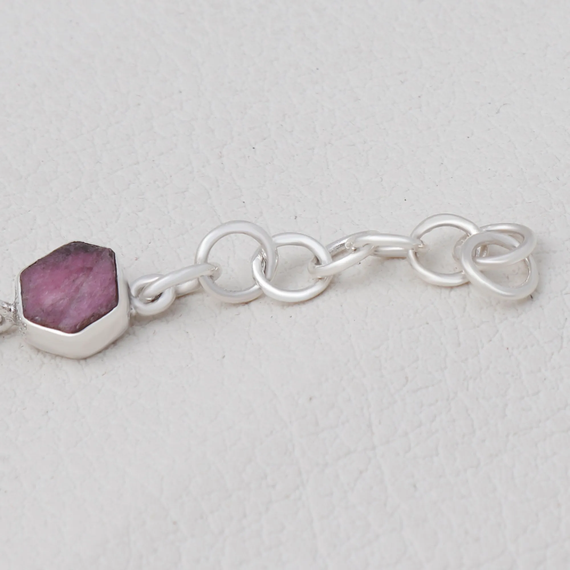 Natural Ruby Bracelet -925 Solid Silver Bracelet