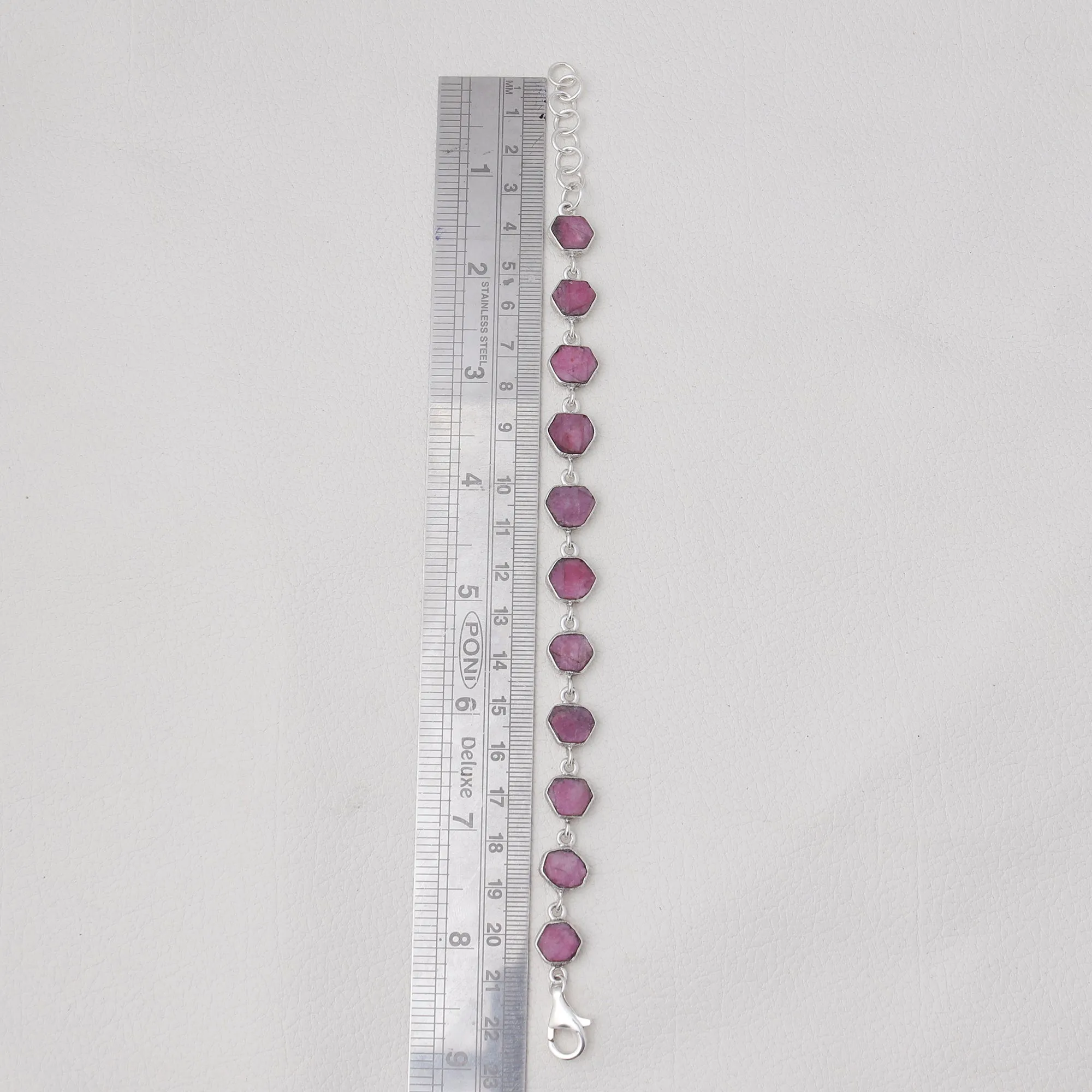 Natural Ruby Bracelet -925 Solid Silver Bracelet
