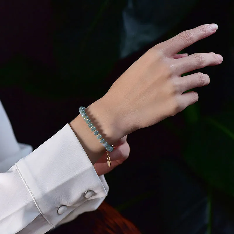 Natural Stone Abacus Beads Bracelet Jade Bangle