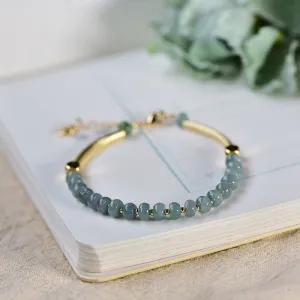 Natural Stone Abacus Beads Bracelet Jade Bangle