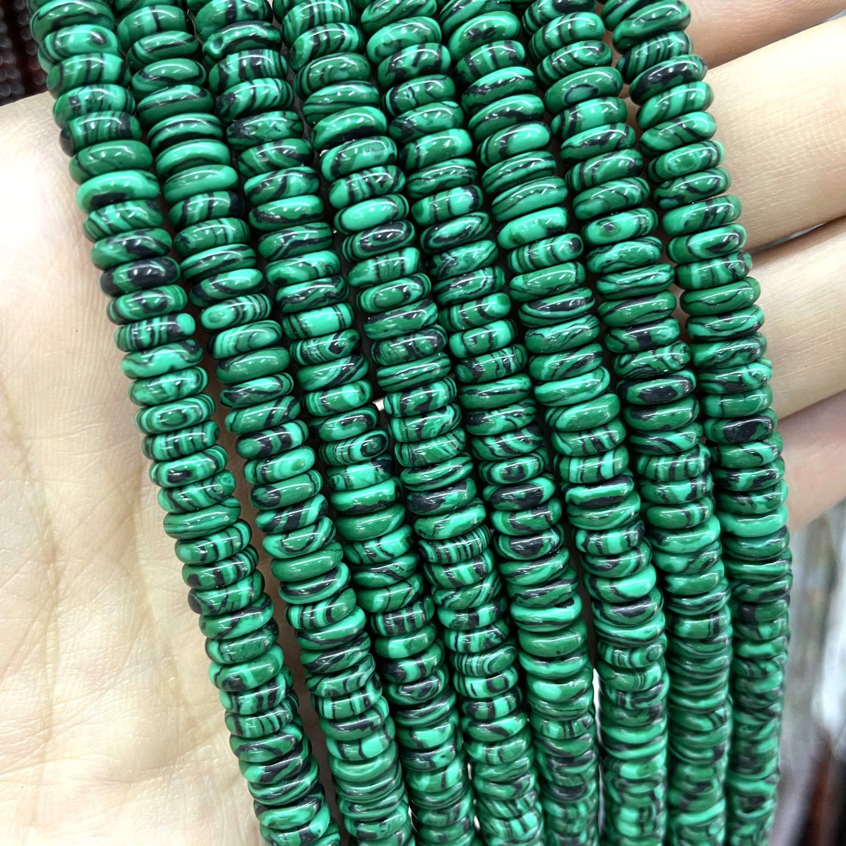 Natural Stone Agates Jades Amazonite Flat Spacer