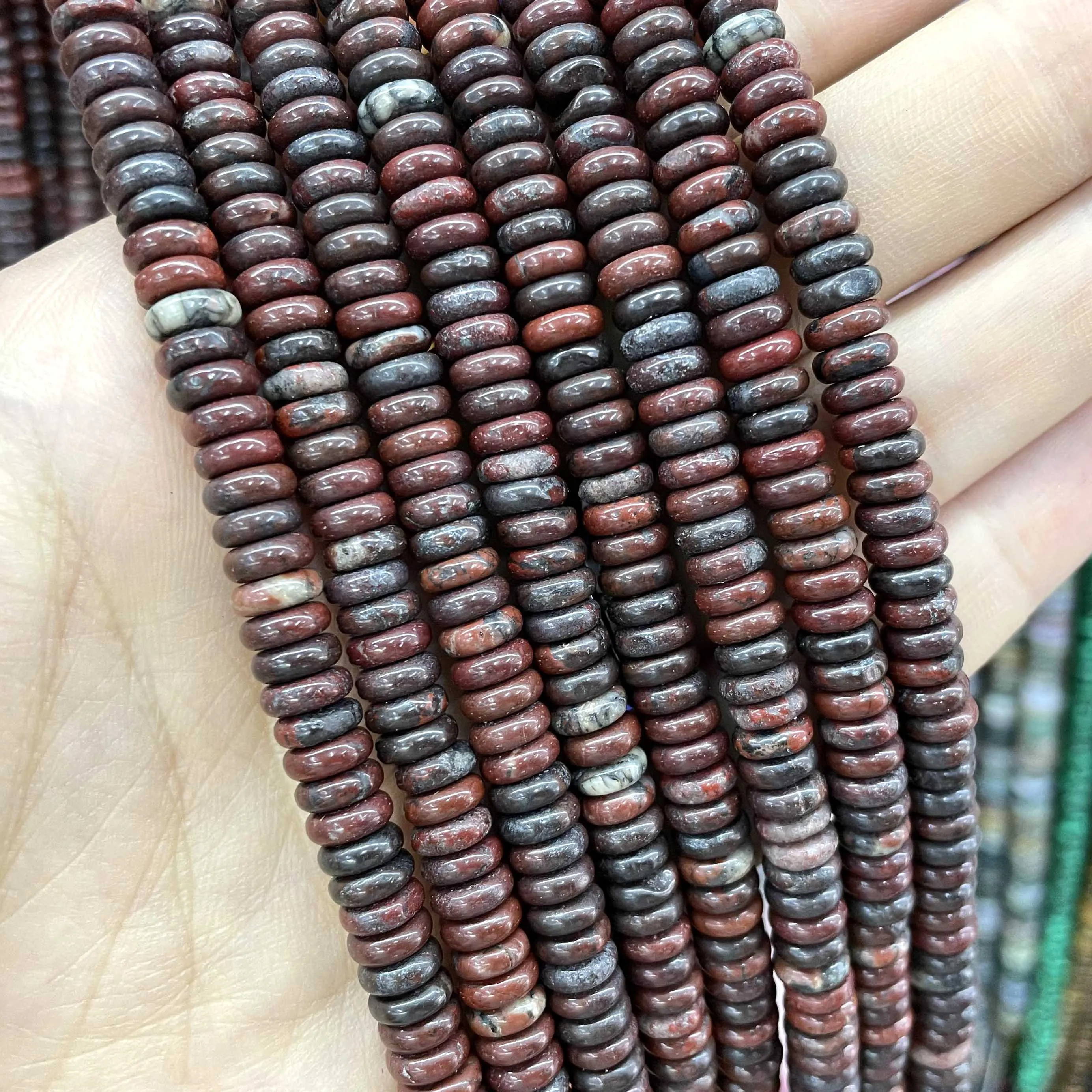 Natural Stone Agates Jades Amazonite Flat Spacer