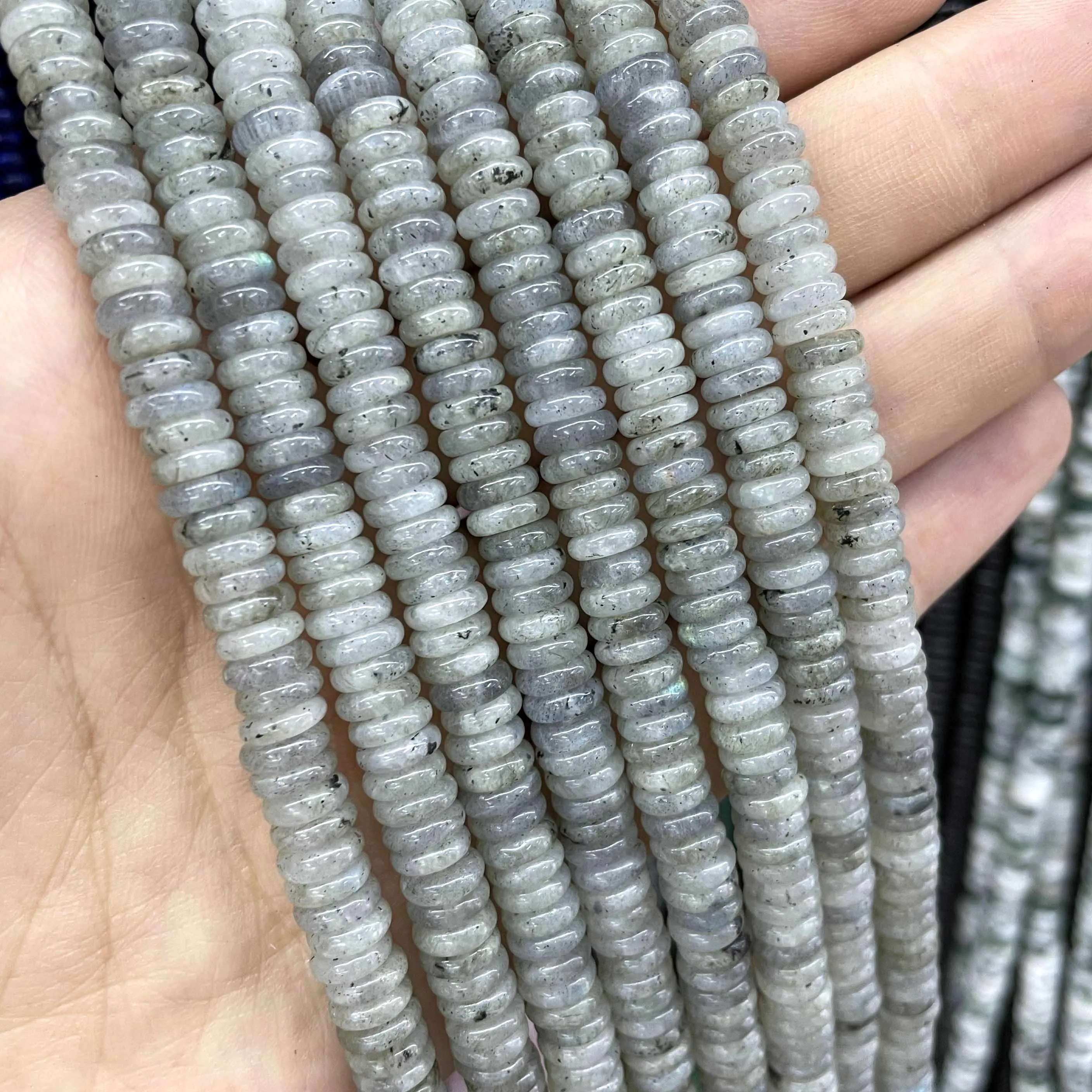Natural Stone Agates Jades Amazonite Flat Spacer