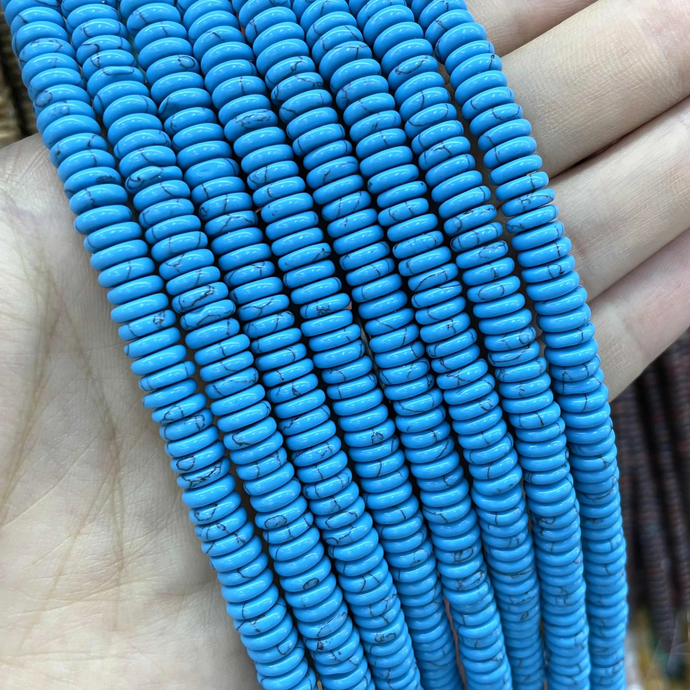 Natural Stone Agates Jades Amazonite Flat Spacer