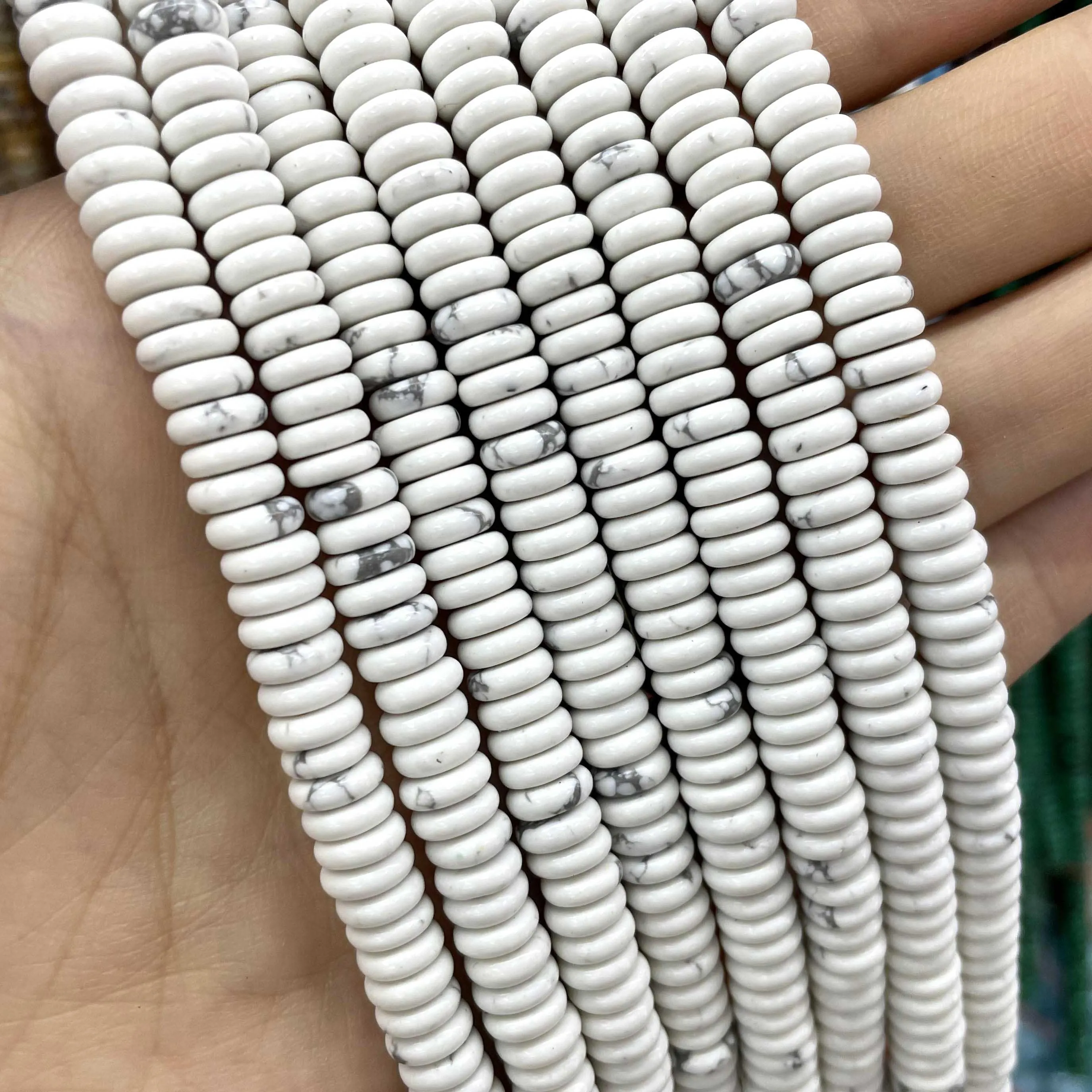 Natural Stone Agates Jades Amazonite Flat Spacer