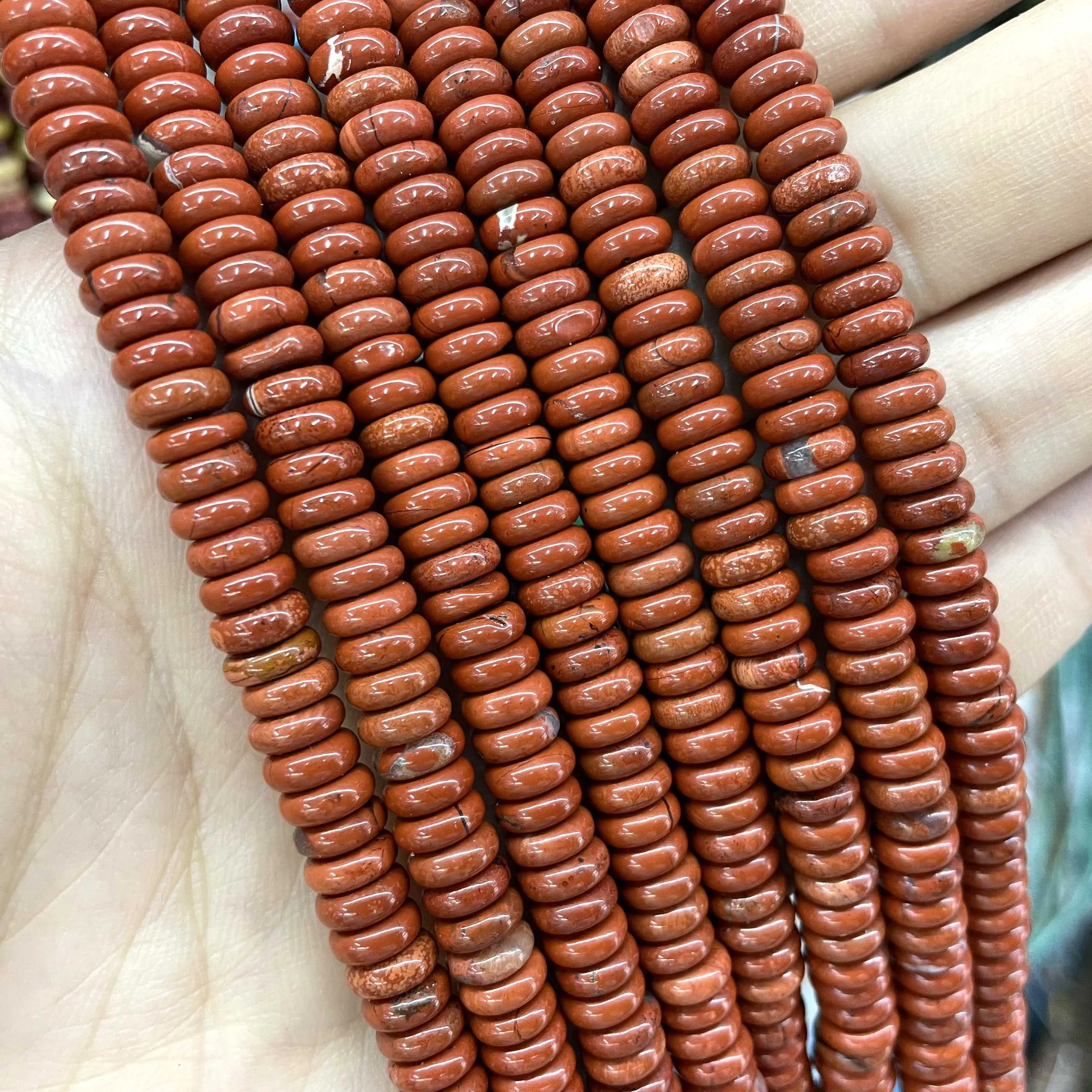 Natural Stone Agates Jades Amazonite Flat Spacer