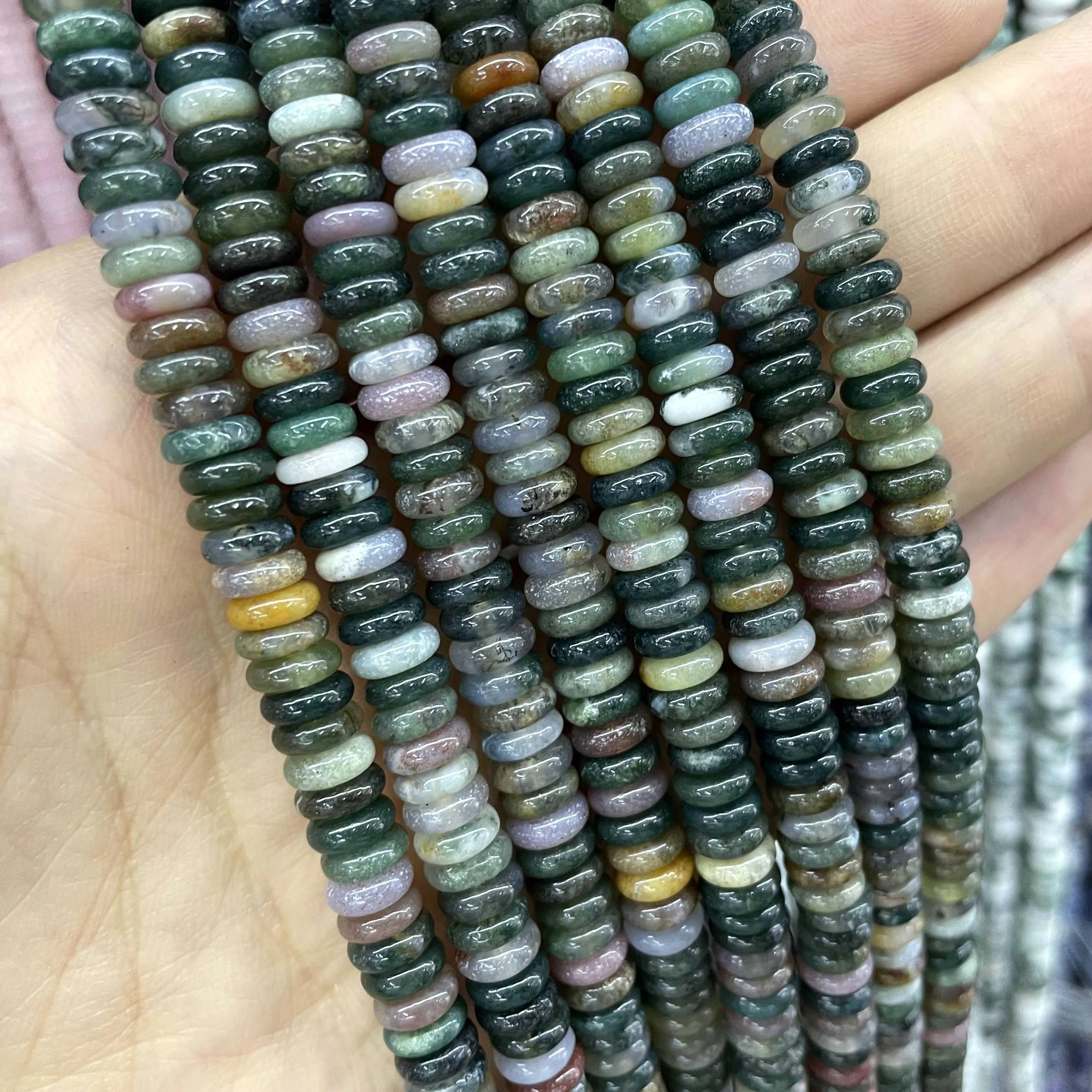 Natural Stone Agates Jades Amazonite Flat Spacer