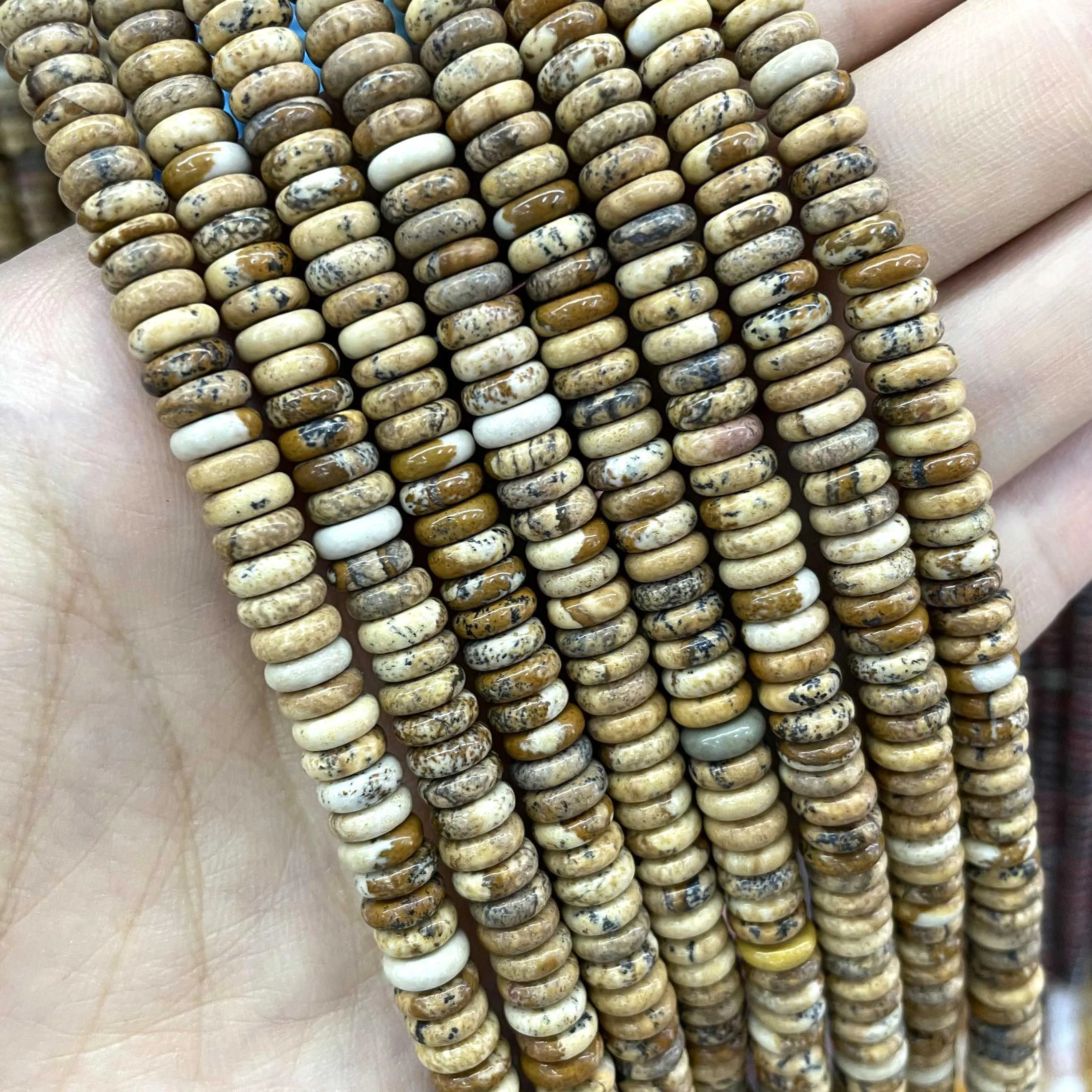 Natural Stone Agates Jades Amazonite Flat Spacer