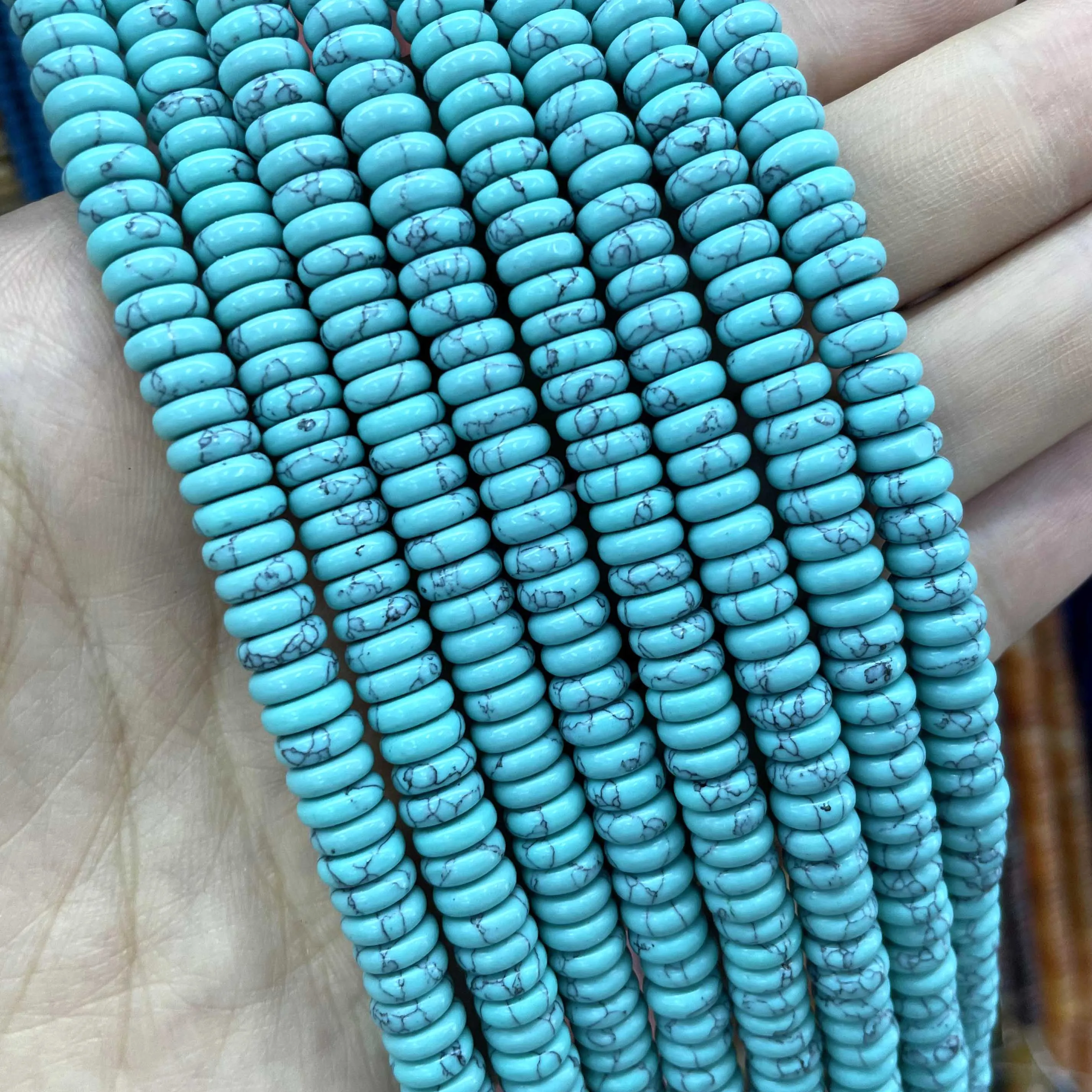 Natural Stone Agates Jades Amazonite Flat Spacer