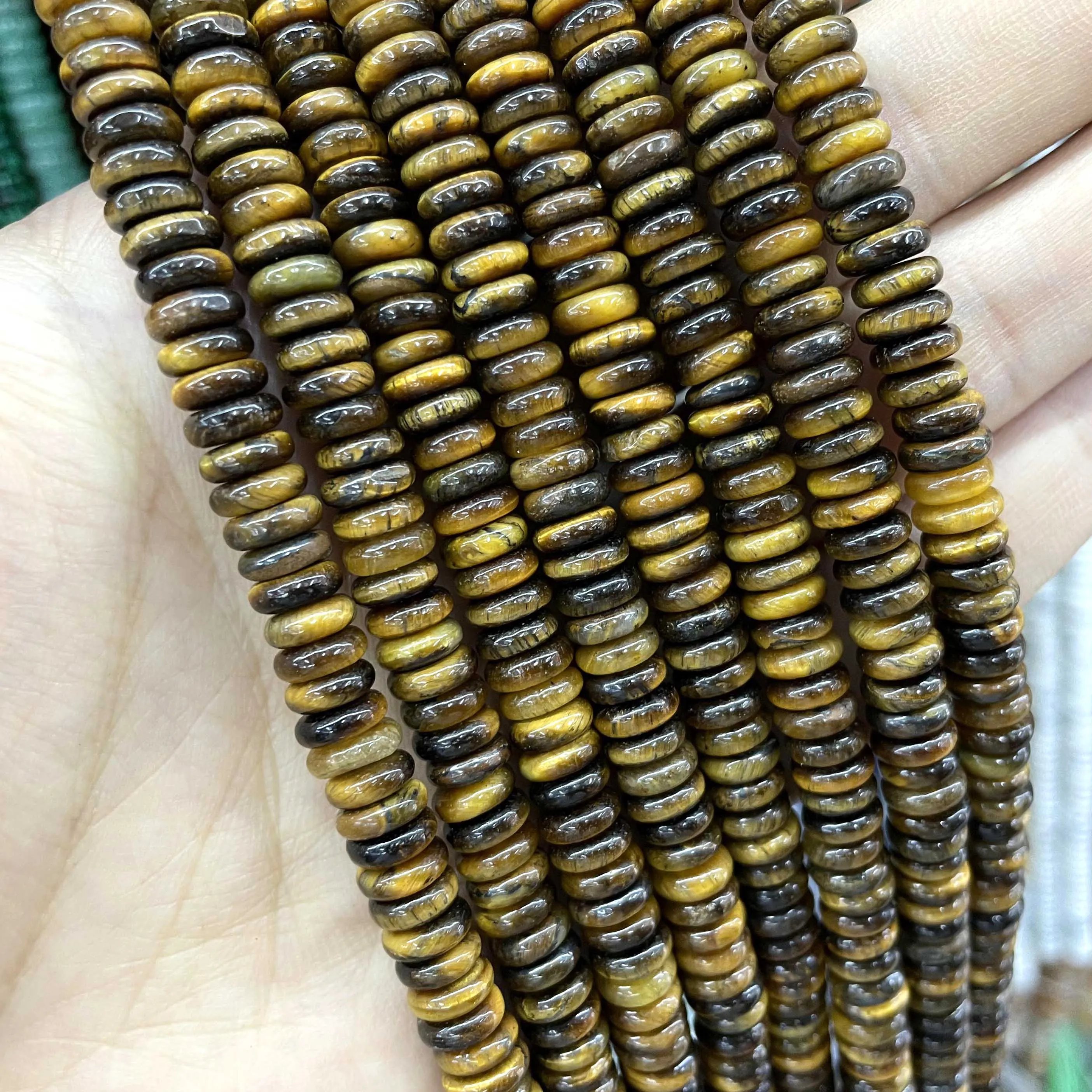 Natural Stone Agates Jades Amazonite Flat Spacer