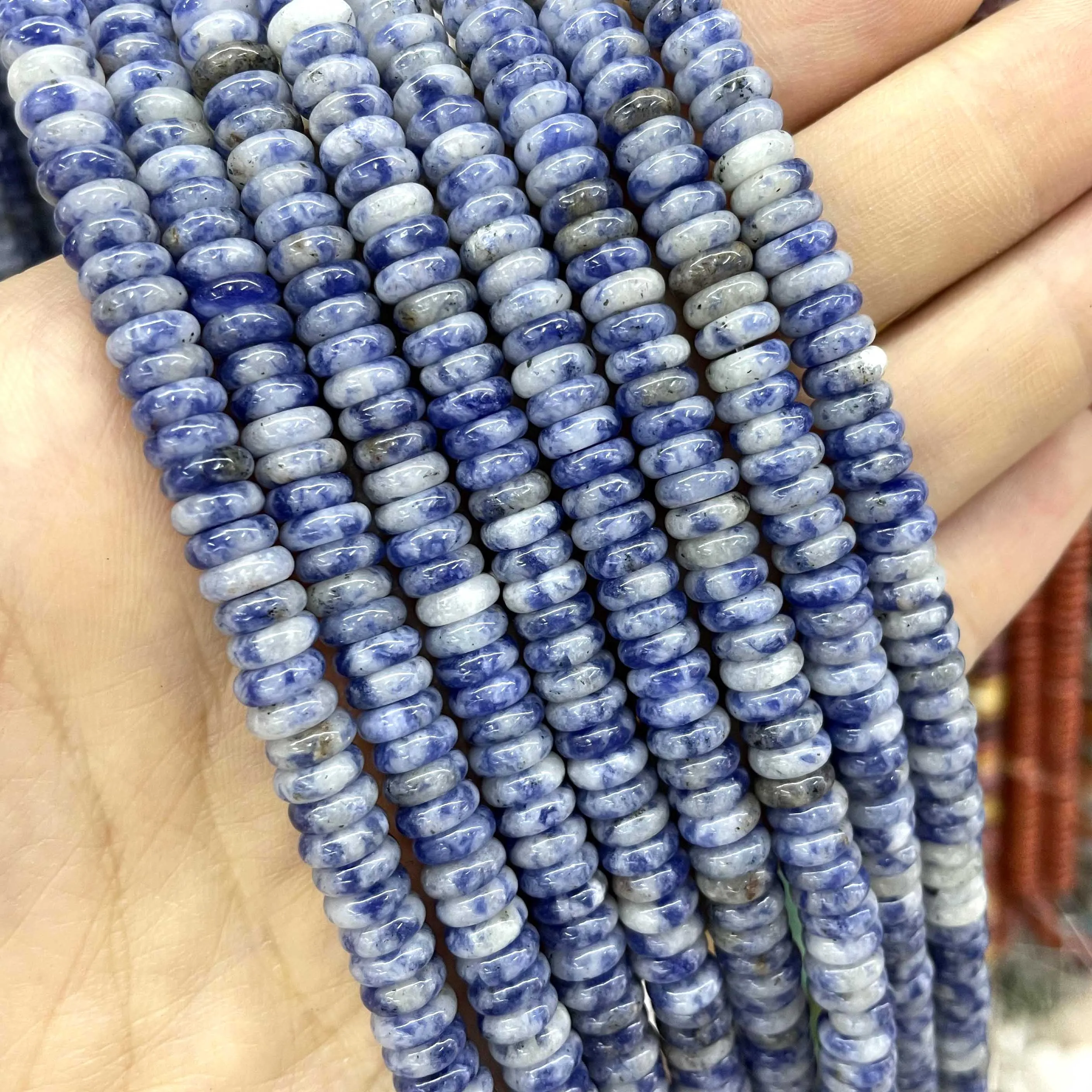 Natural Stone Agates Jades Amazonite Flat Spacer