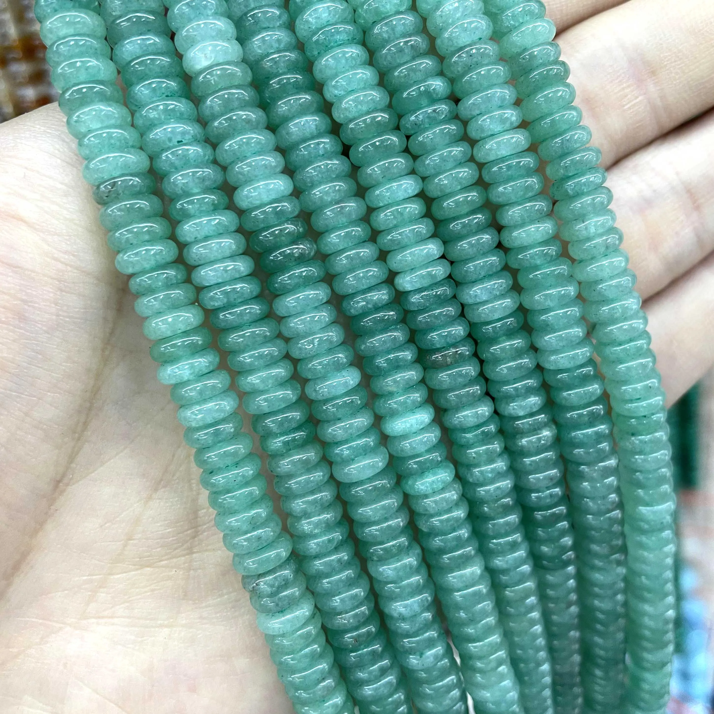 Natural Stone Agates Jades Amazonite Flat Spacer