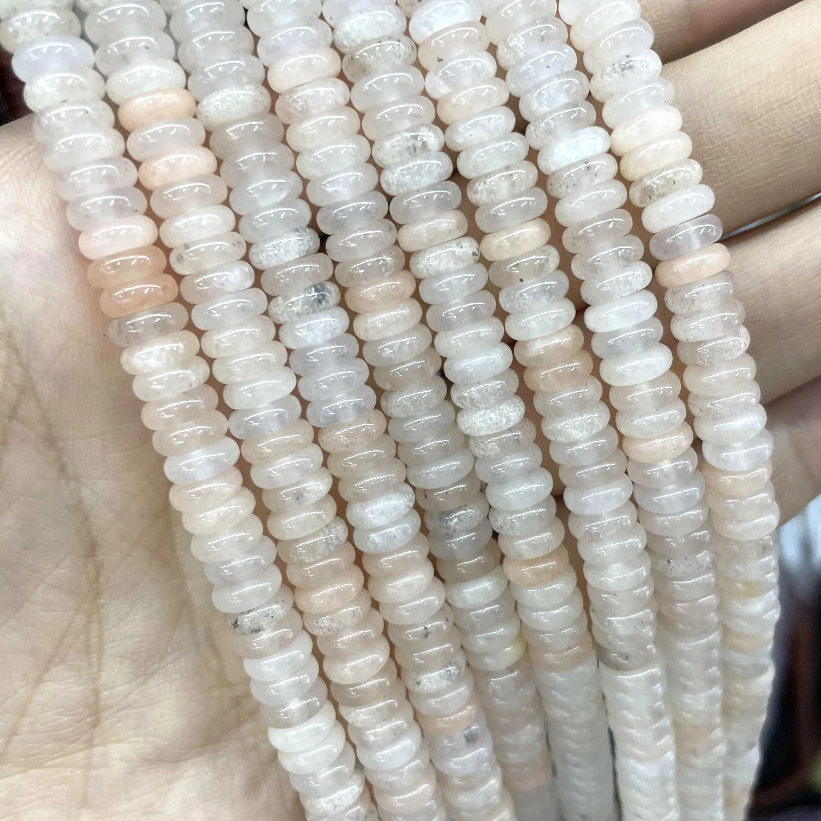 Natural Stone Agates Jades Amazonite Flat Spacer